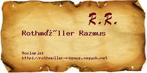 Rothmüller Razmus névjegykártya